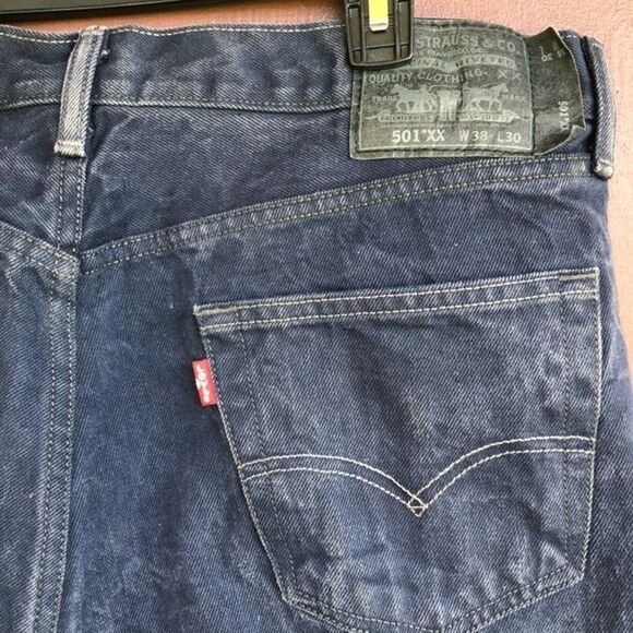Levi's 501 XX Indigo Jeans Black Tag Size 38x30 Button Fly - Picture 2 of 9